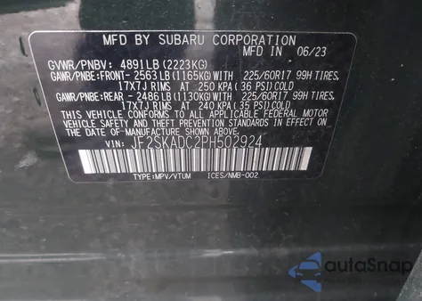 2023 Subaru Forester Premium from USA, damaged, VIN JF2SKADC2PH502924